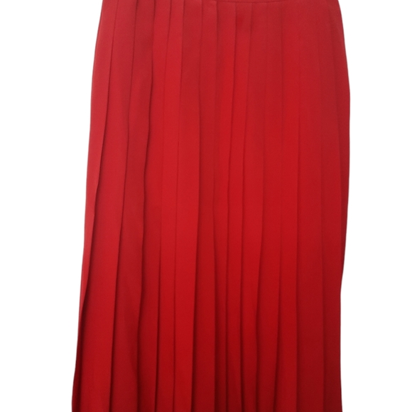 Vintage GUCCI Red Pleated Silk Crepe Blouse & Skirt  Set - Picture 6 of 12